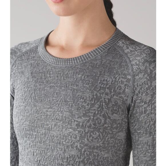 Lululemon Rest less Pullover Long Sleeve Textured Heathered Slate Women's Size 8 - Picture 1 of 7